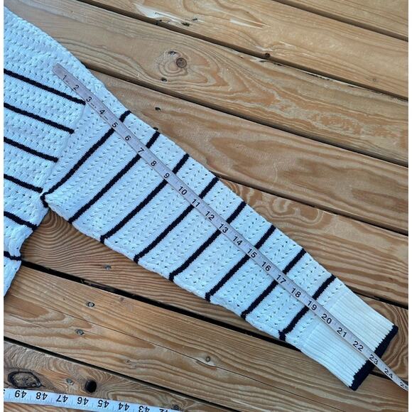 NWT Seraphine 1/2 Zip Stripe Sweater Size Medium Women’s White - Picture 9 of 9